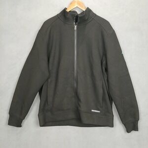 Cutter & Buck Roam Eco Jacket Mens Large Black Knit Mock Neck Performance Golf